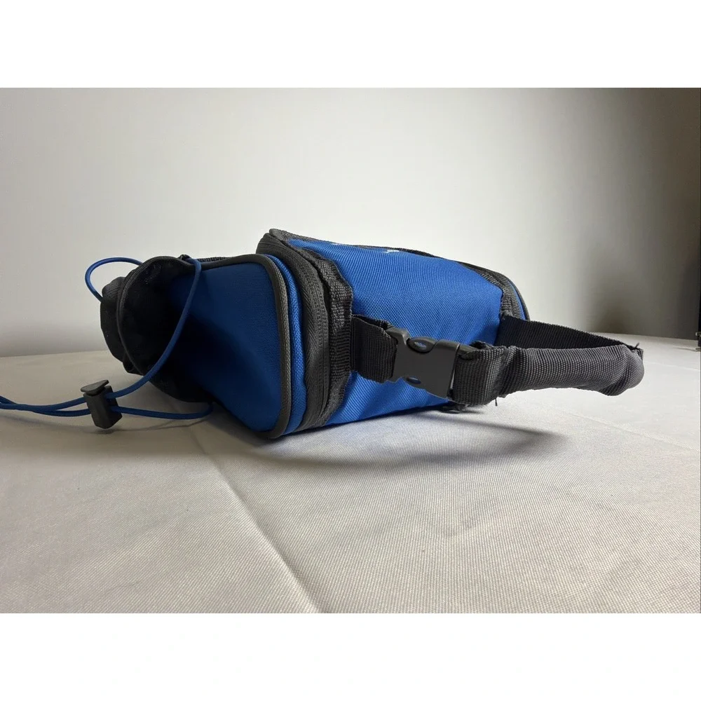 Columbia Blue Zippered Thermal Lunch Bag Tote With Bungee Drink Pocket